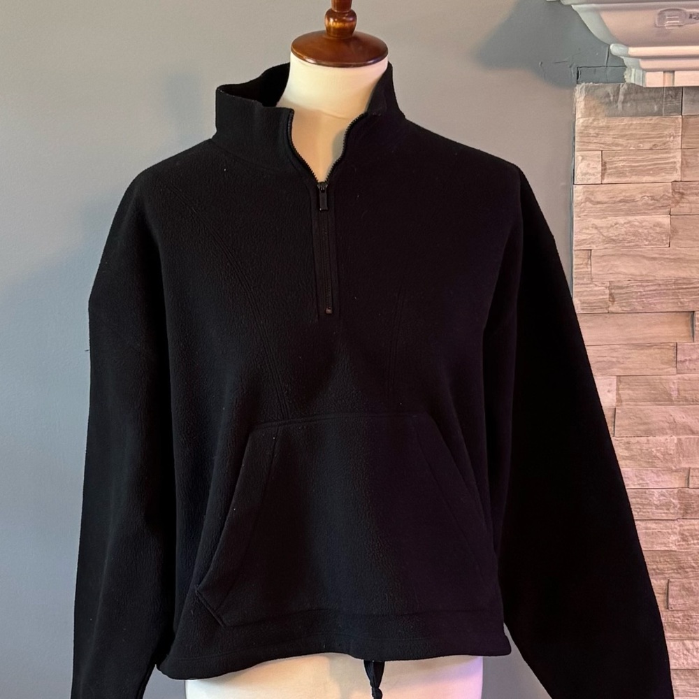 Pink fleece pullover